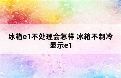 冰箱e1不处理会怎样 冰箱不制冷显示e1